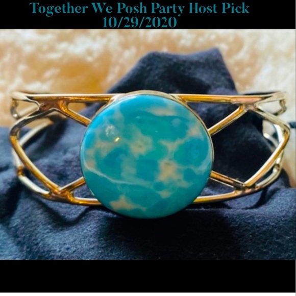 HP๐Vintage Caribbean Larimar .925 Bracelet Cuff - Picture 4 of 6